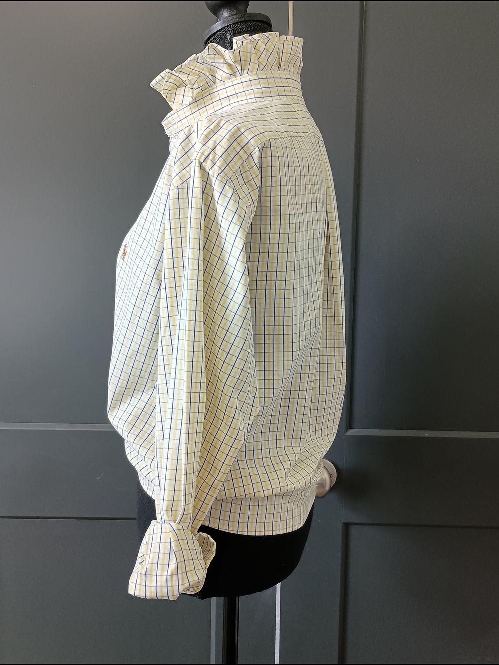 Upcycled Women's Ralph Lauren Ruffled Collar Shirt #053 - Picture 4 of 10